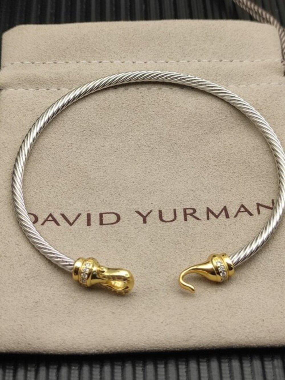 🌺David Yurman Silver And Gold Cable Bracelet